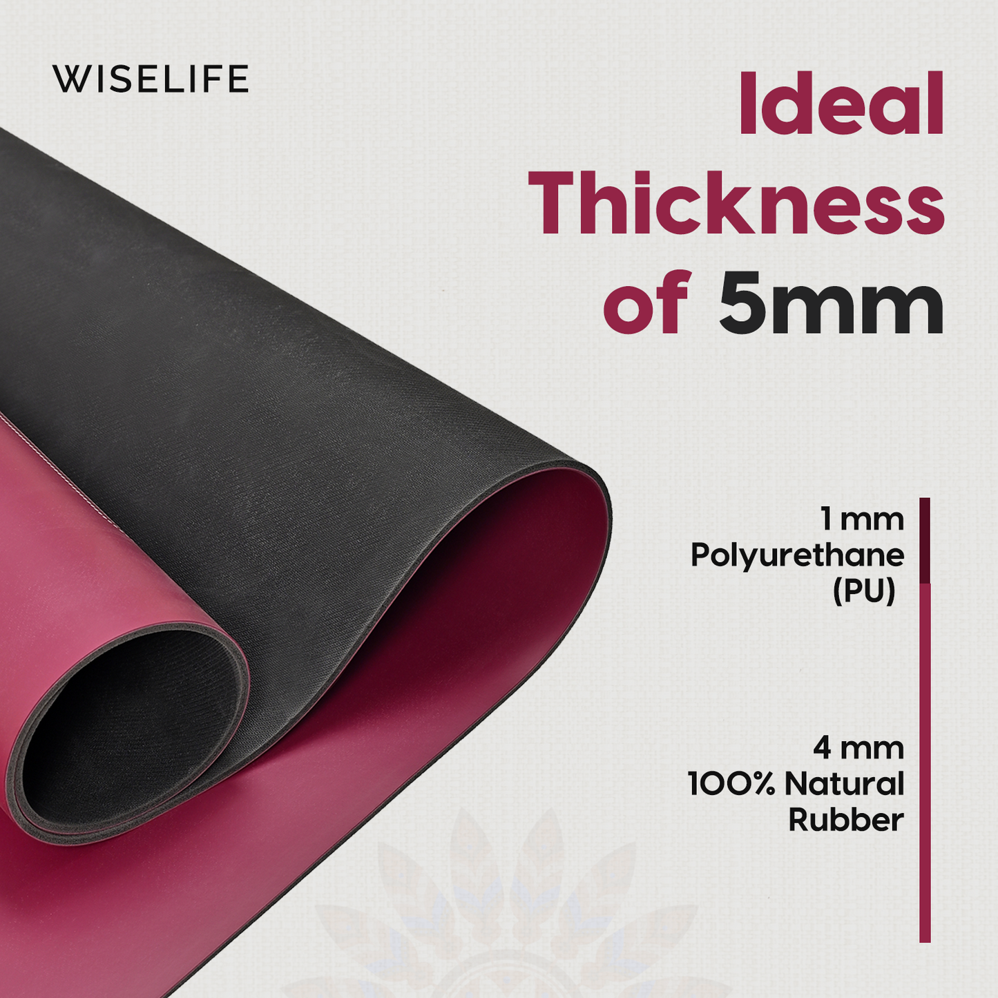 PU Alignment & Natural Rubber Yoga Mat