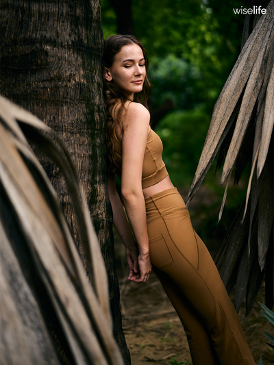 Wise Active Flare Pants (Brown)