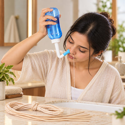 Nasal Cleanser with 300ml Squeeze Bottle, Kit with Interchangeable Nozzles