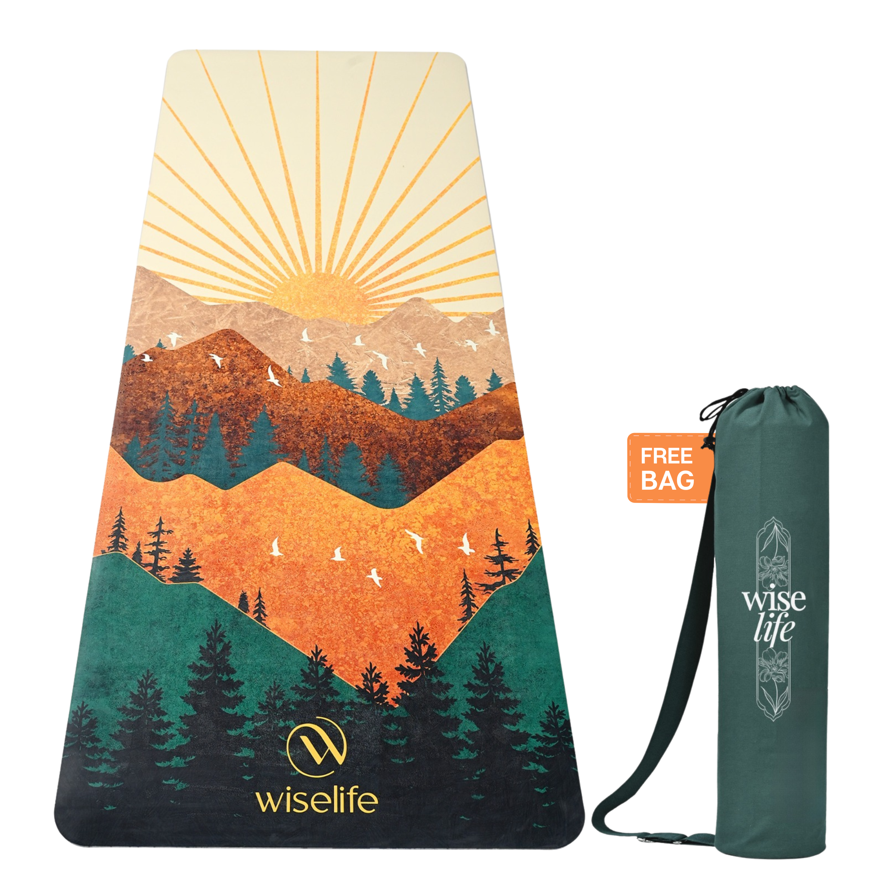 PU Printed & Natural Rubber Yoga Mat - 6mm, Arabian Morning