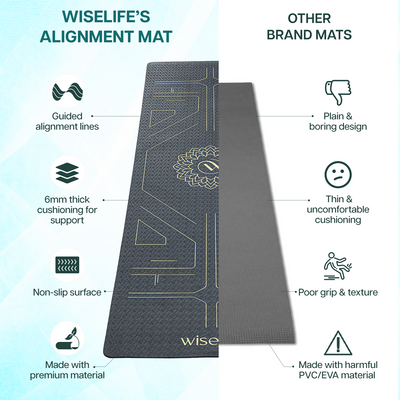 True Alignment TPE Yoga Mat - 6mm