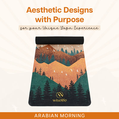 PU Printed & Natural Rubber Yoga Mat - 6mm, Arabian Morning
