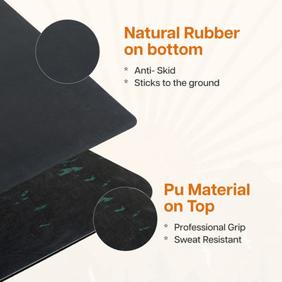 PU Printed & Natural Rubber Yoga Mat - 6mm, Arabian Morning