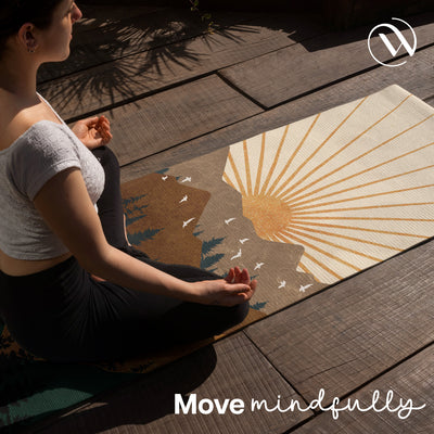 PU Printed & Natural Rubber Yoga Mat - 6mm, Arabian Morning