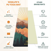 PU Printed & Natural Rubber Yoga Mat - 6mm, Arabian Morning