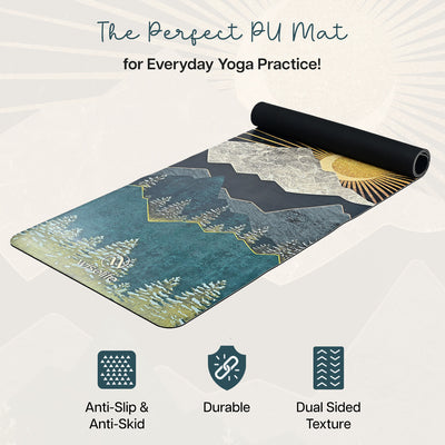 PU & Natural Rubber Yoga Mat - 6mm, Arabian Night