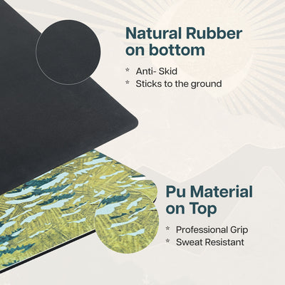 PU & Natural Rubber Yoga Mat - 6mm, Arabian Night