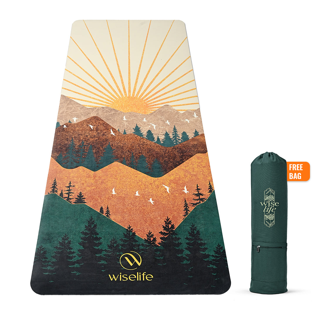 PU Printed & Natural Rubber Yoga Mat - 6mm, Arabian Morning