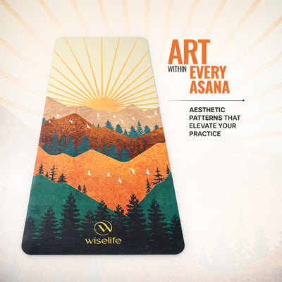 PU Printed & Natural Rubber Yoga Mat - 6mm, Arabian Morning