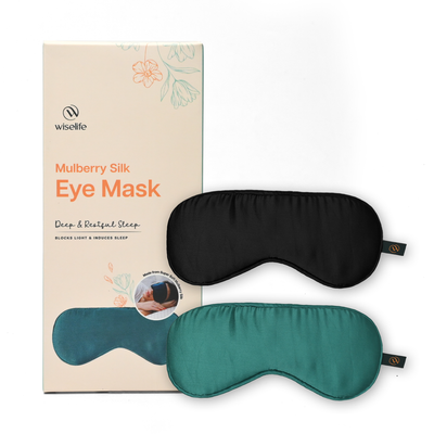 Mulberry Silk Eye Mask (Green + Black)