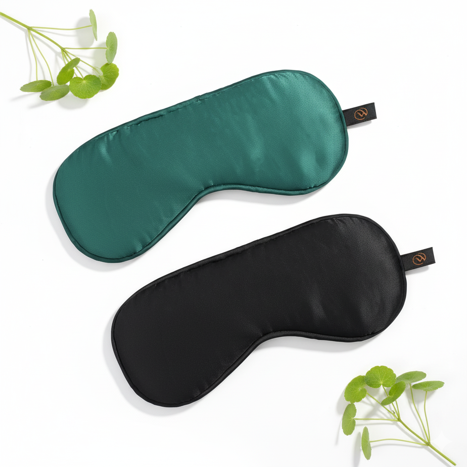 Mulberry Silk Eye Mask (Green + Black)