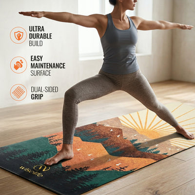 PU Printed & Natural Rubber Yoga Mat - 6mm, Arabian Morning