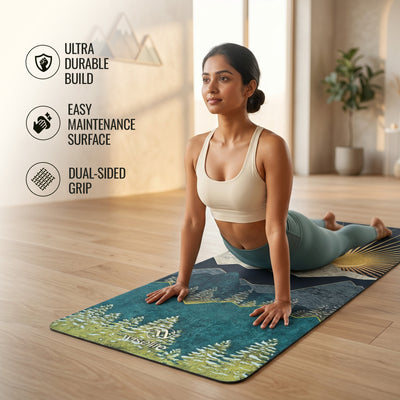 PU & Natural Rubber Yoga Mat - 6mm, Arabian Night