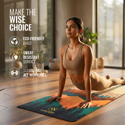 PU Printed & Natural Rubber Yoga Mat - 6mm, Arabian Morning