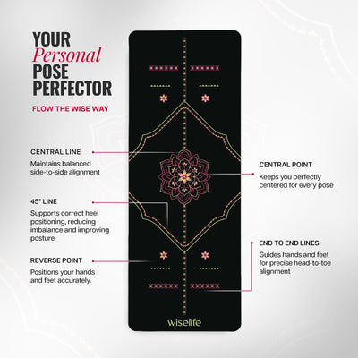 PU Alignment & Natural Rubber Yoga Mat 6mm