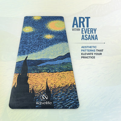 PU & Natural Rubber Yoga Mat - 6mm, Starry Night