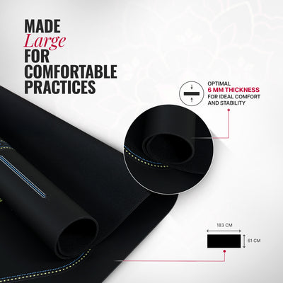 PU Alignment & Natural Rubber Yoga Mat 6mm