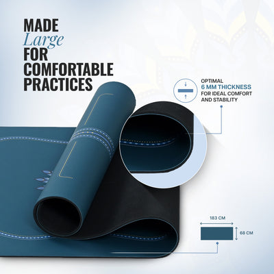 PU Alignment & Natural Rubber Yoga Mat 6mm