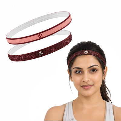 Silicone-Grip Headband Set of 2