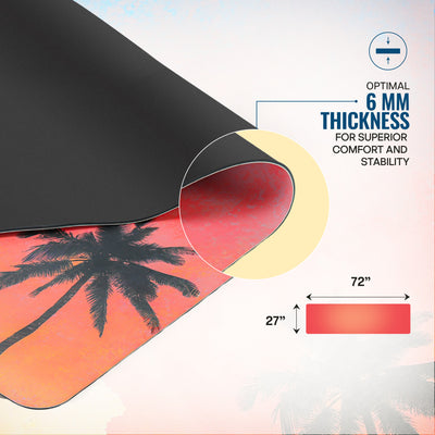 PU Printed & Natural Rubber Yoga Mat- 6mm, Californication