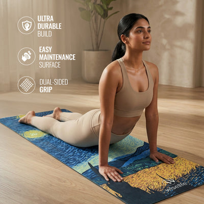PU & Natural Rubber Yoga Mat - 6mm, Starry Night
