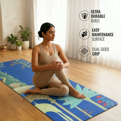 PU Printed & Natural Rubber Yoga Mat - 6mm, Rambagh