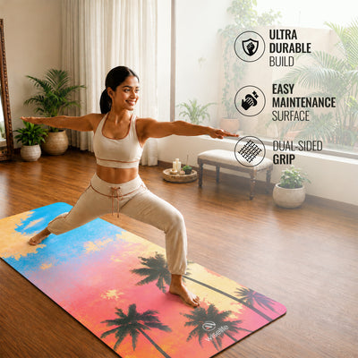 PU Printed & Natural Rubber Yoga Mat- 6mm, Californication