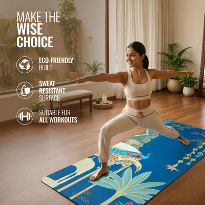PU Printed & Natural Rubber Yoga Mat - 6mm, Rambagh