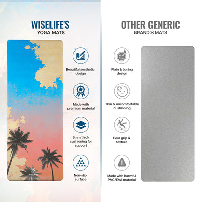 PU Printed & Natural Rubber Yoga Mat- 6mm, Californication