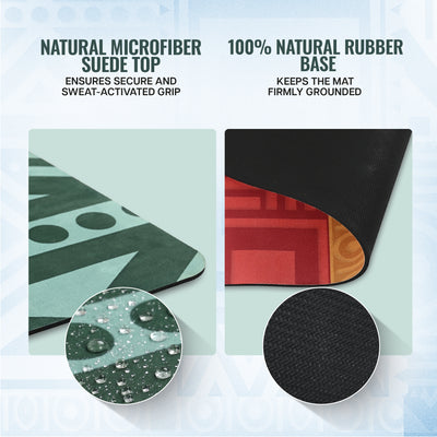 Microfiber & Natural Rubber Yoga Mat - 6mm