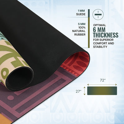 Microfiber & Natural Rubber Yoga Mat - 6mm