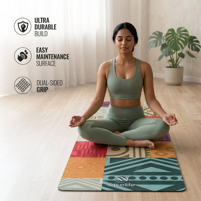 Microfiber & Natural Rubber Yoga Mat - 6mm