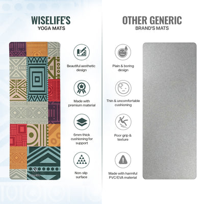 Microfiber & Natural Rubber Yoga Mat - 6mm