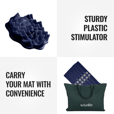 Wiselife 3 Fold Acupressure Therapy mat (Carry bag included)