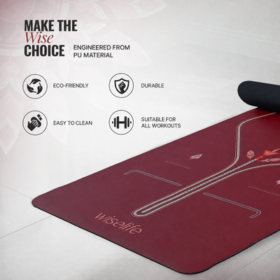 PU Alignment & Natural Rubber Yoga Mat 6mm