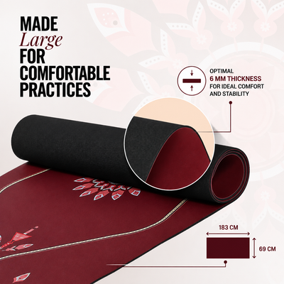 PU Alignment & Natural Rubber Yoga Mat 6mm