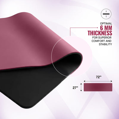 Classic PU and Natural Rubber Yoga Mat 6mm