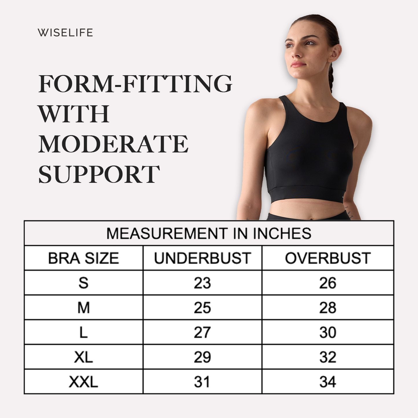 Wise Classic Yoga Bra (Black)