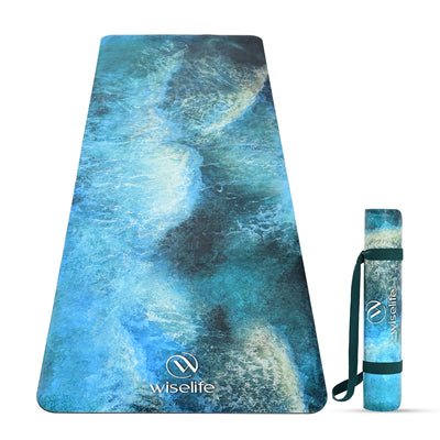 PU Printed & Natural Rubber Yoga Mat - 6mm, Deep Ocean