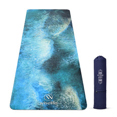 PU Printed & Natural Rubber Yoga Mat - 6mm, Deep Ocean