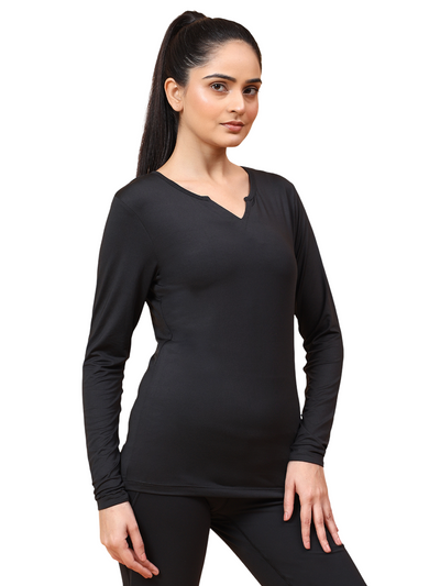 Wise Active Full Sleeves T-shirt (Black)