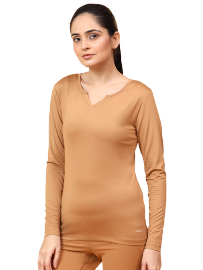 Wise Active Full Sleeves T-shirt (Brown)