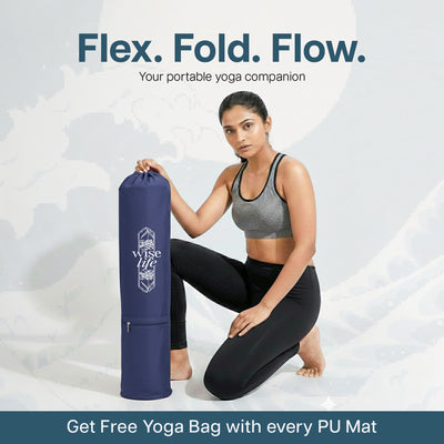 PU Printed & Natural Rubber Yoga Mat - 6mm, Japanese Wave