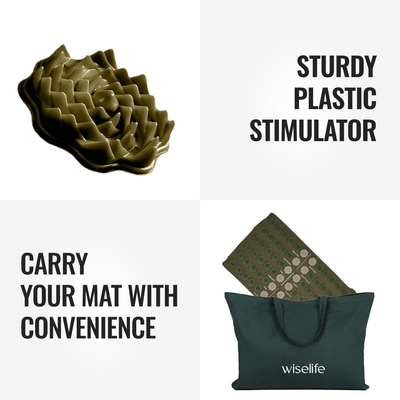 Wiselife 3 Fold Acupressure Therapy mat (Carry bag included)