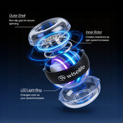 wiselife gyro ball , gyro ball , gyro ball for kids , small gyro ball , gyro , gyro ball kids , gyro ball large , gyro ball wrist excerciser , gyro ball with light