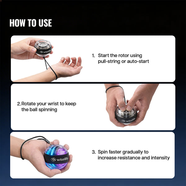 wiselife gyro ball , gyro ball , gyro ball for kids , small gyro ball , gyro , gyro ball kids , gyro ball large , gyro ball wrist excerciser , gyro ball with light