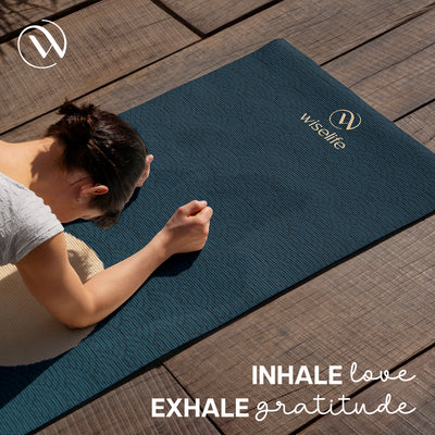 PU Printed & Natural Rubber Yoga Mat - 6mm, Japanese Wave