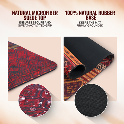 Microfiber & Natural Rubber Yoga Mat - 6mm