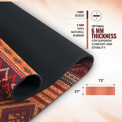 Microfiber & Natural Rubber Yoga Mat - 6mm