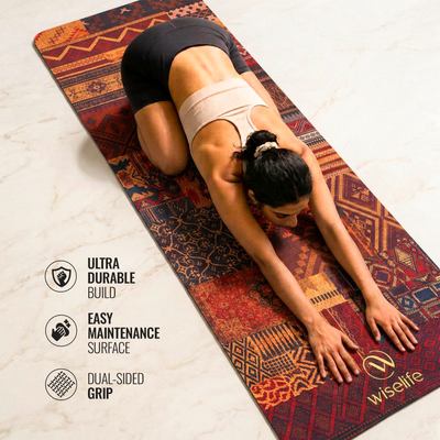 Microfiber & Natural Rubber Yoga Mat - 6mm